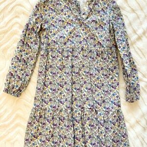 Little English Floral Kids Dress - Purple and Yellow